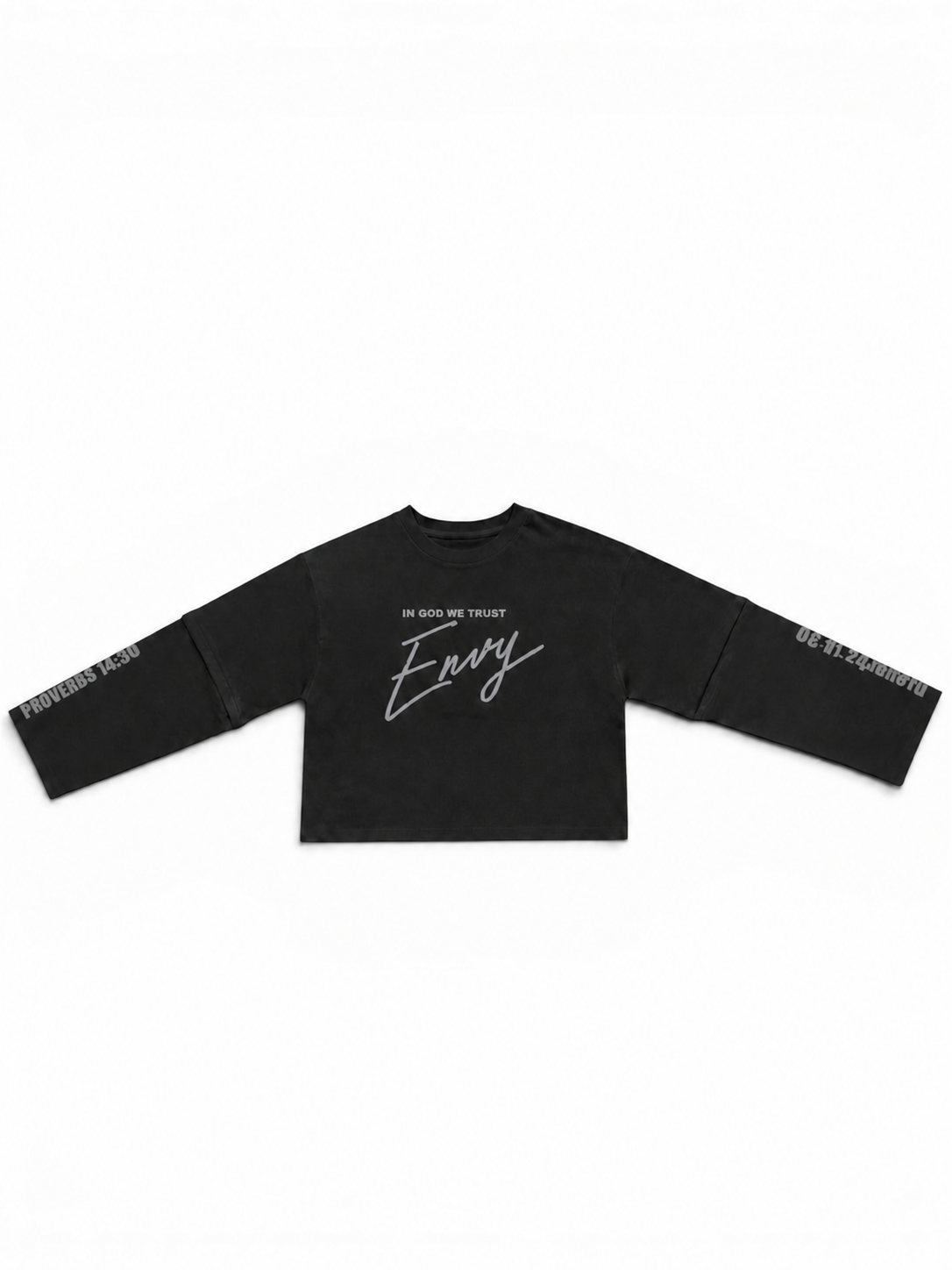 Envy Cropped Tee Black & Grey