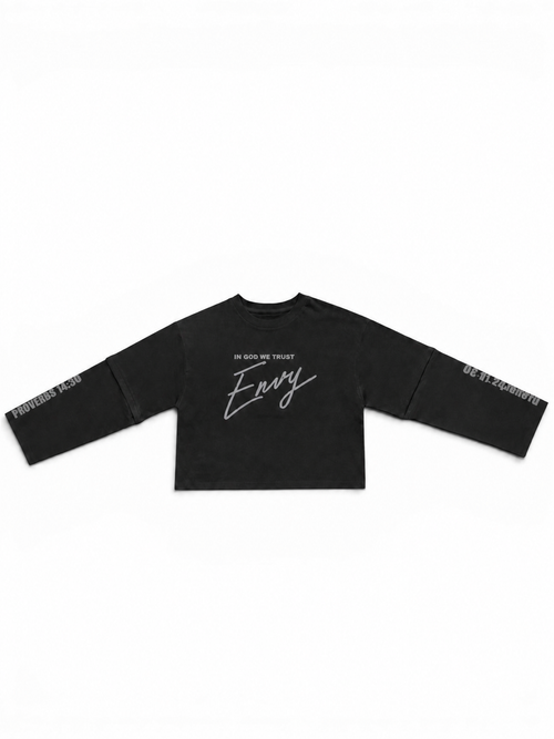 Envy Cropped Tee Black & Grey