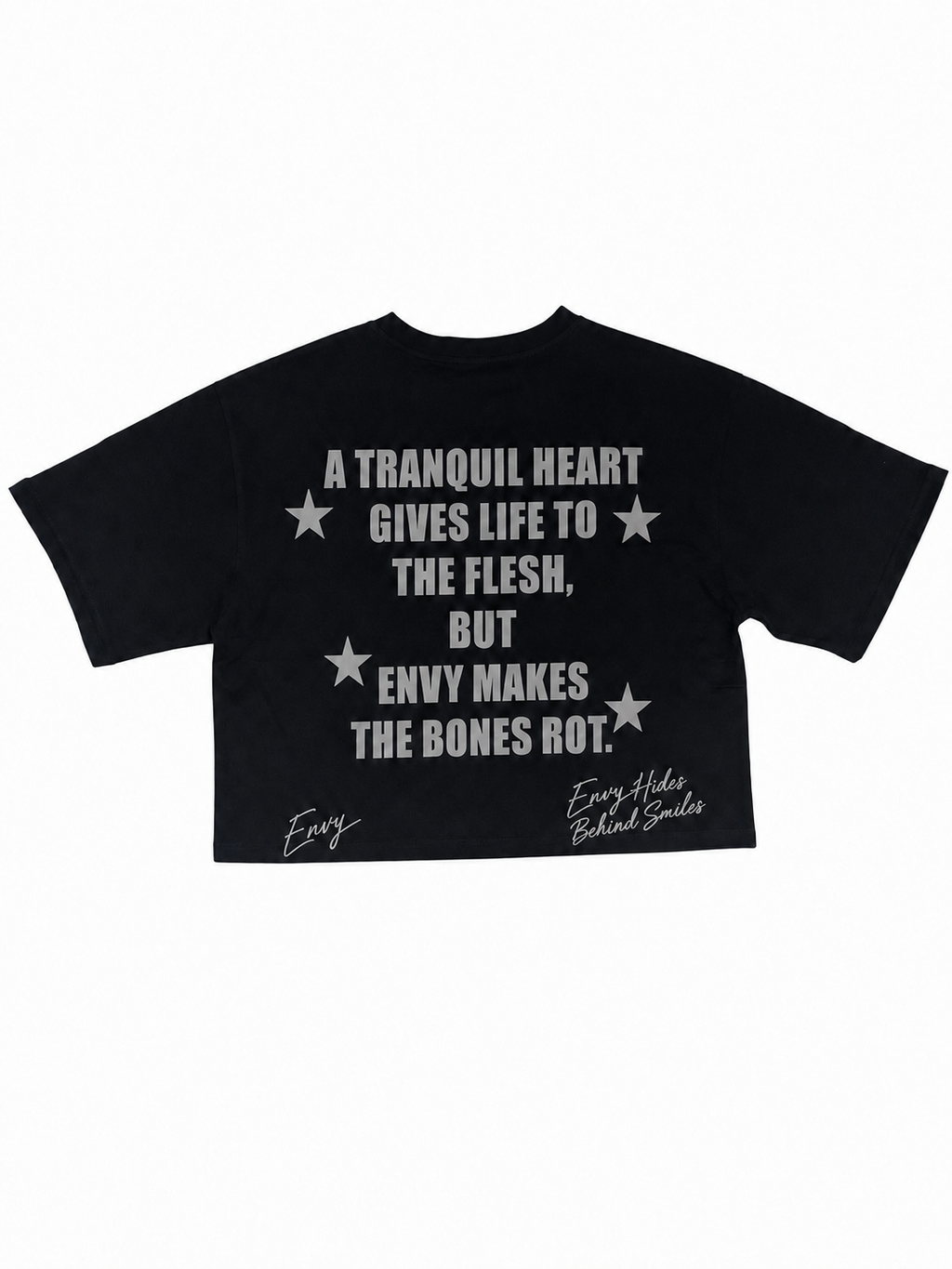 Envy Cropped Tee Black & Grey