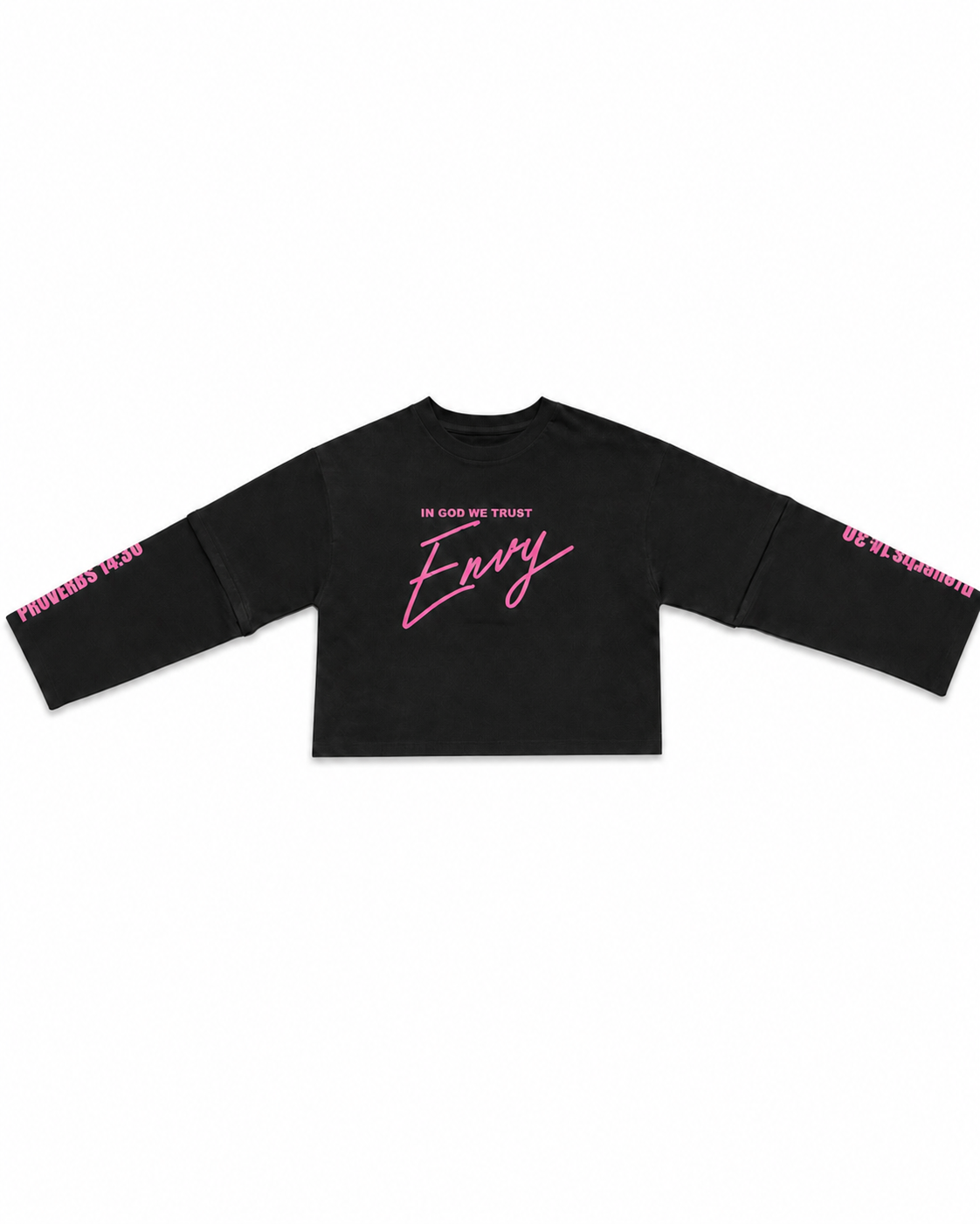 Envy Cropped Tee Black & Pink