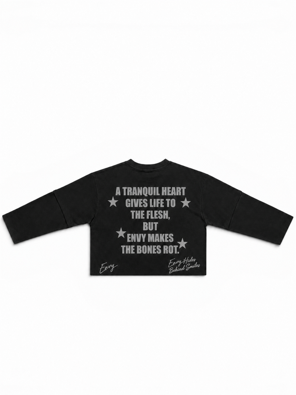 Envy Cropped Tee Black & Grey