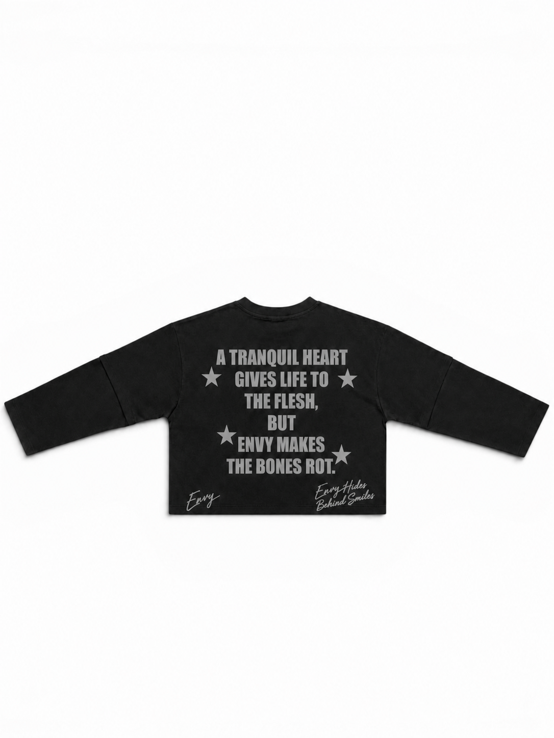 Envy Cropped Tee Black & Grey