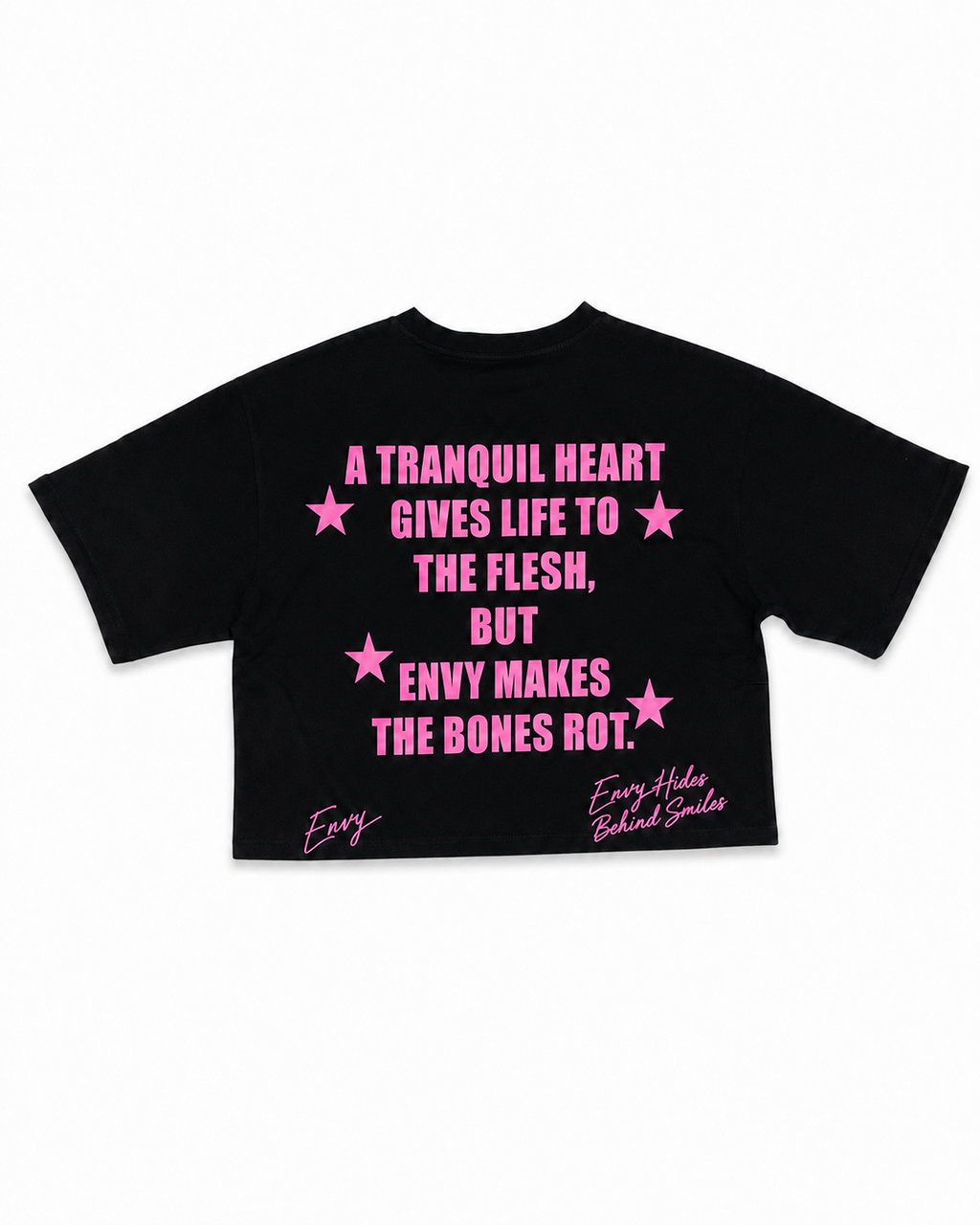 Envy Cropped Tee Black & Pink