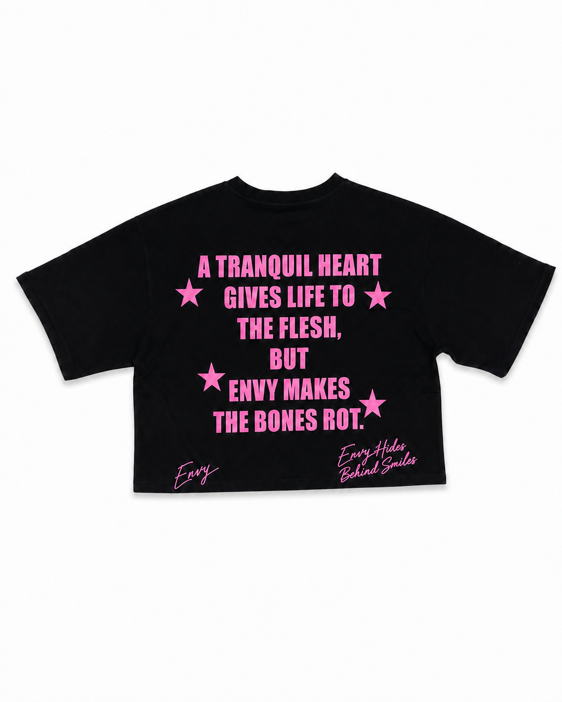 Envy Cropped Tee Black & Pink