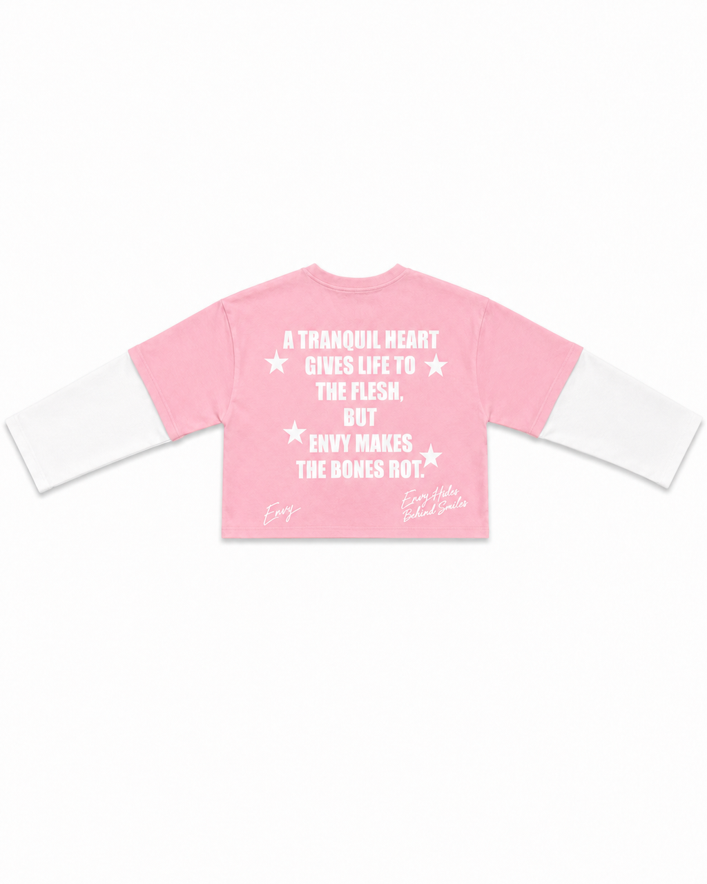 Envy Cropped Tee Pink and White