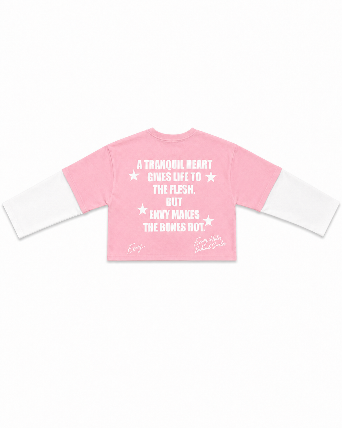 Envy Cropped Tee Pink and White