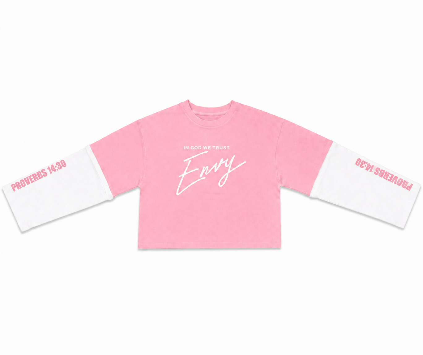 Envy Cropped Tee Pink and White