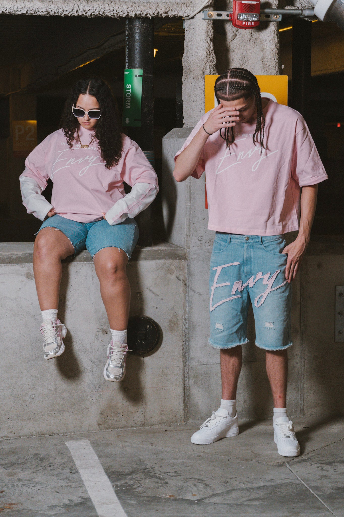 Envy Cropped Tee Pink and White