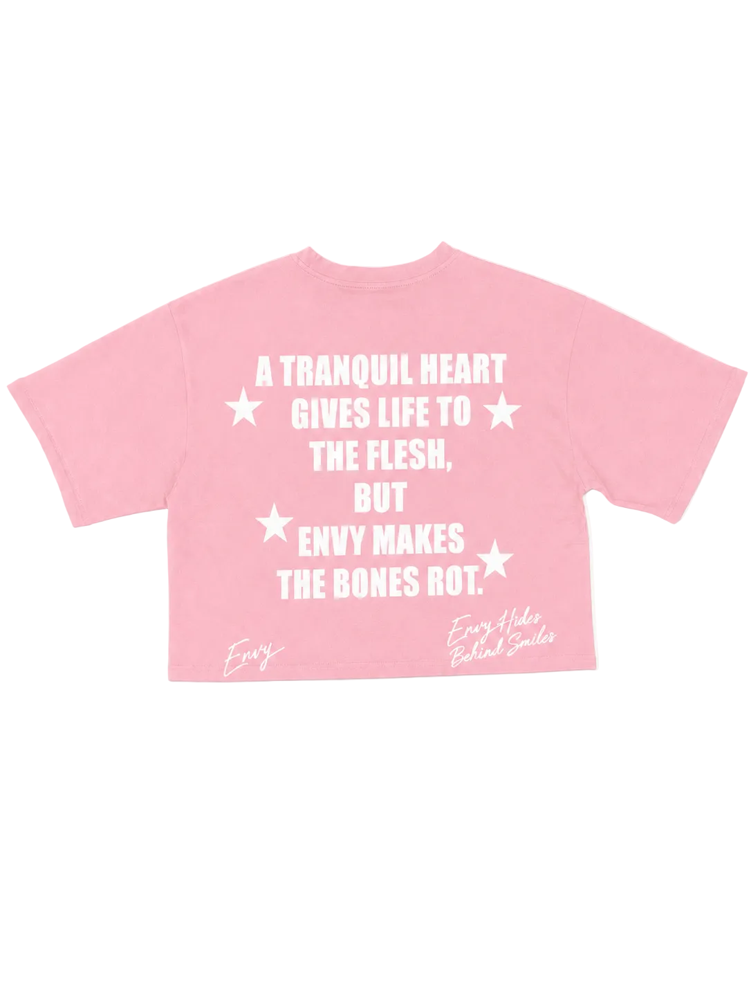 Envy Cropped Tee Pink and White
