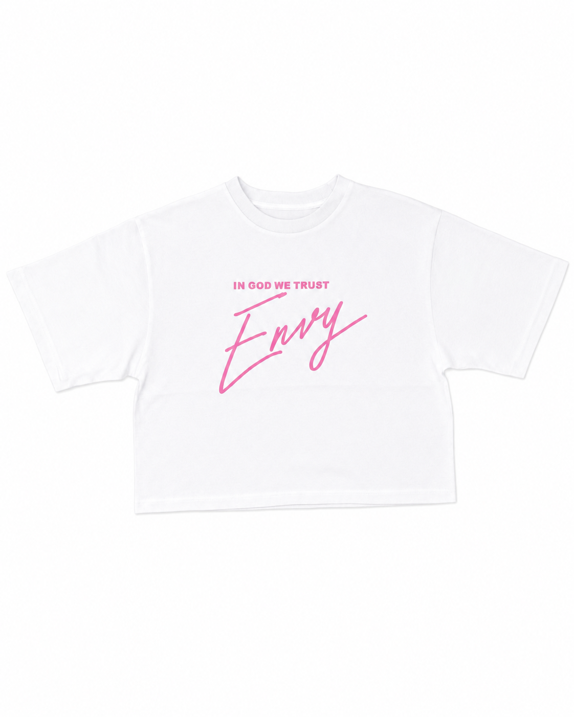 Envy Cropped Tee White and pink