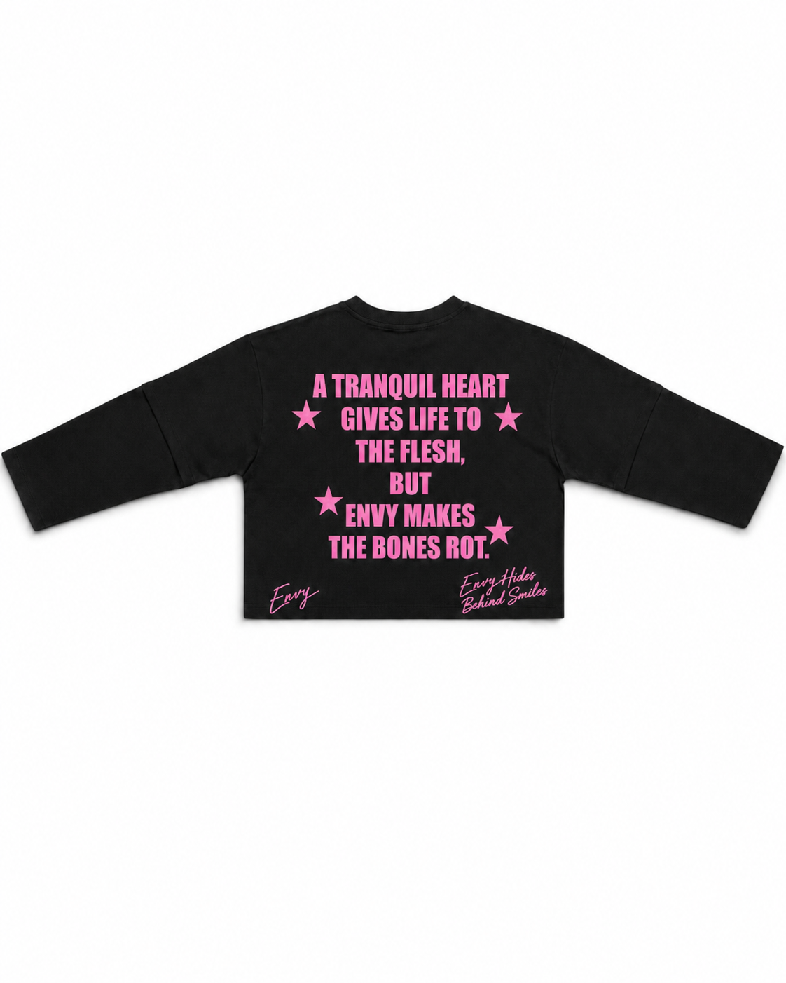 Envy Cropped Tee Black & Pink
