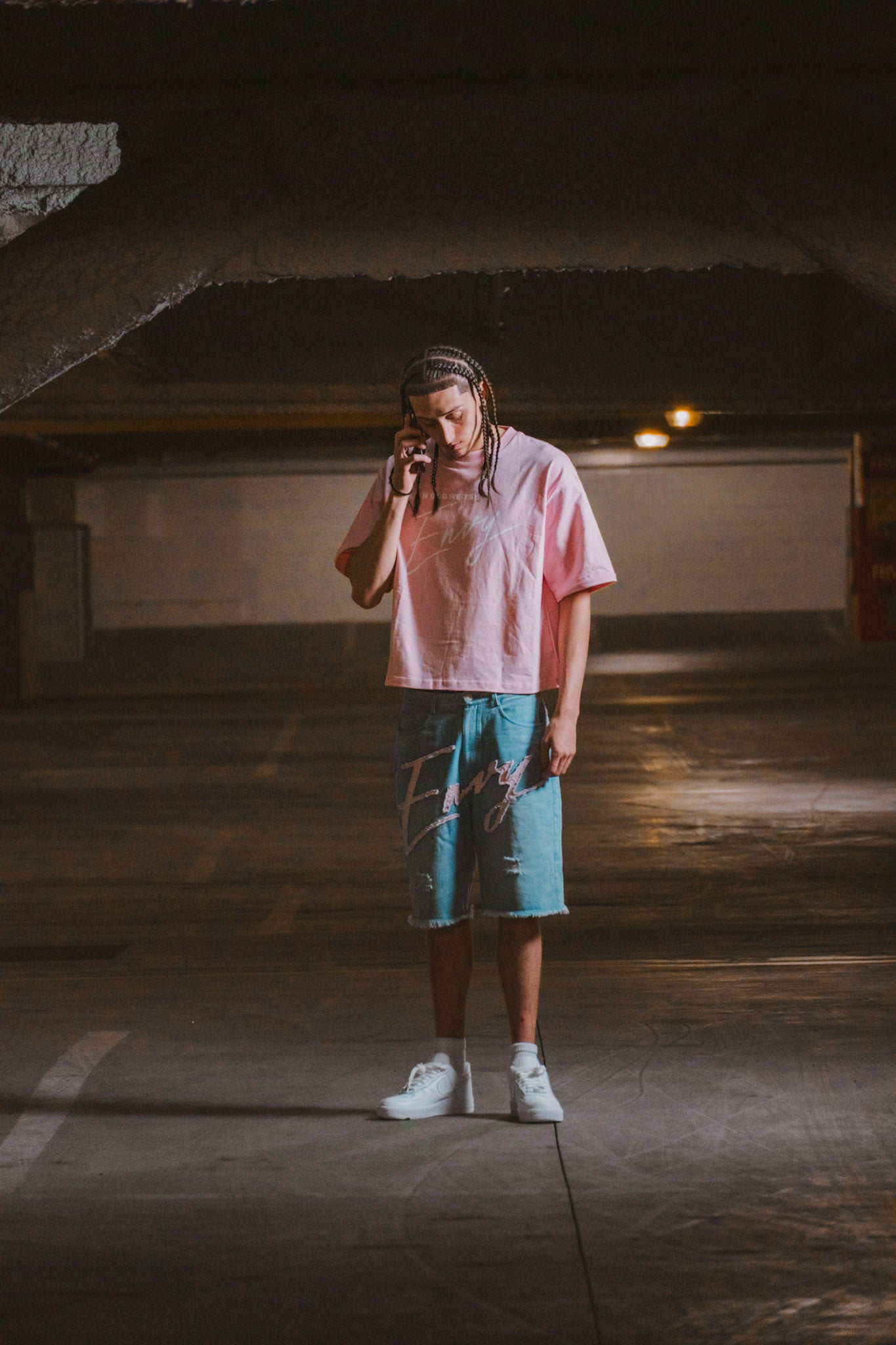 Envy Cropped Tee Pink and White