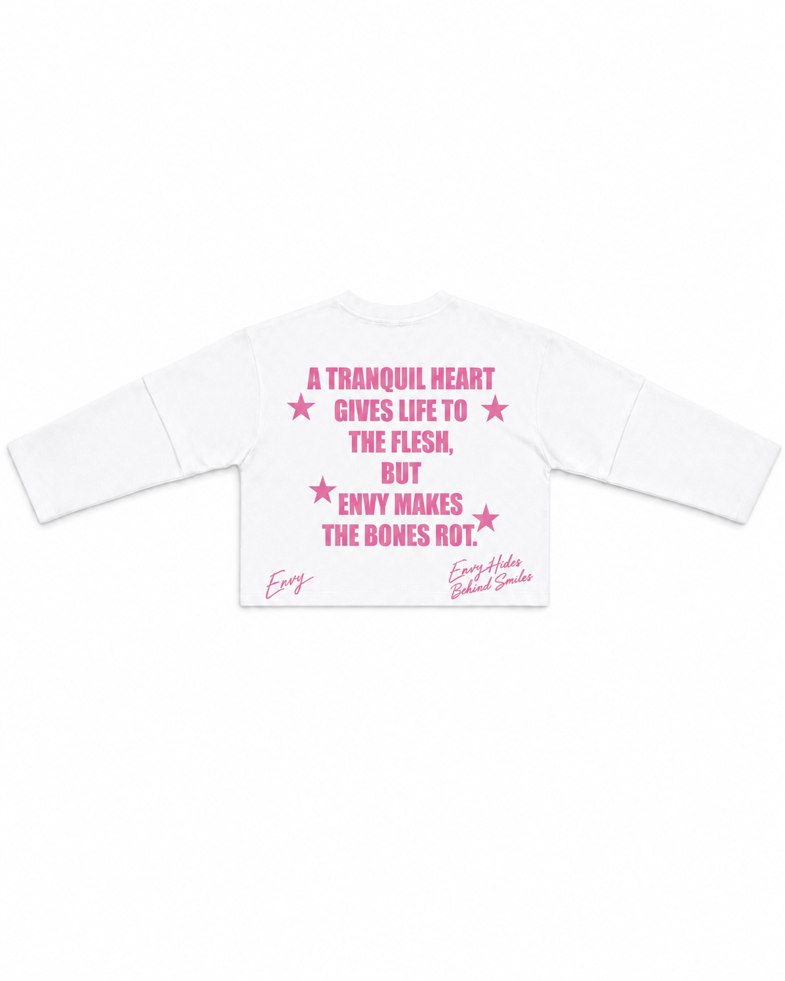 Envy Cropped Tee White and pink