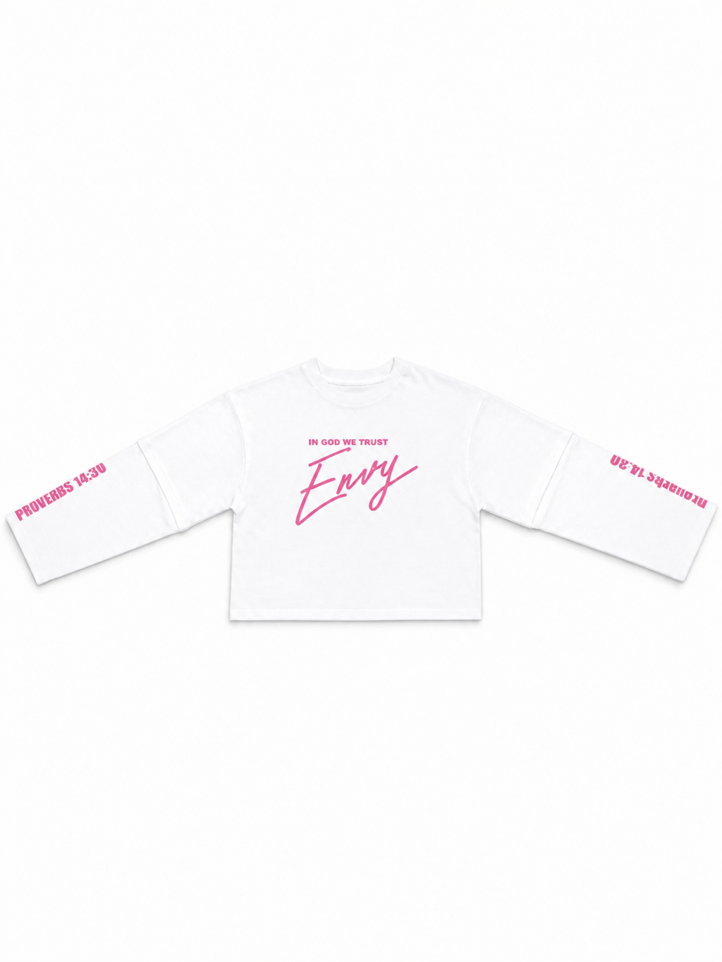Envy Cropped Tee White and pink