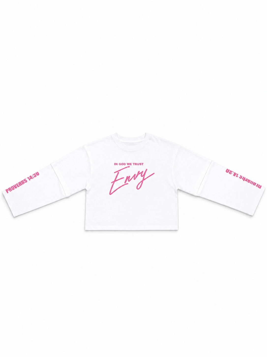Envy Cropped Tee White and pink