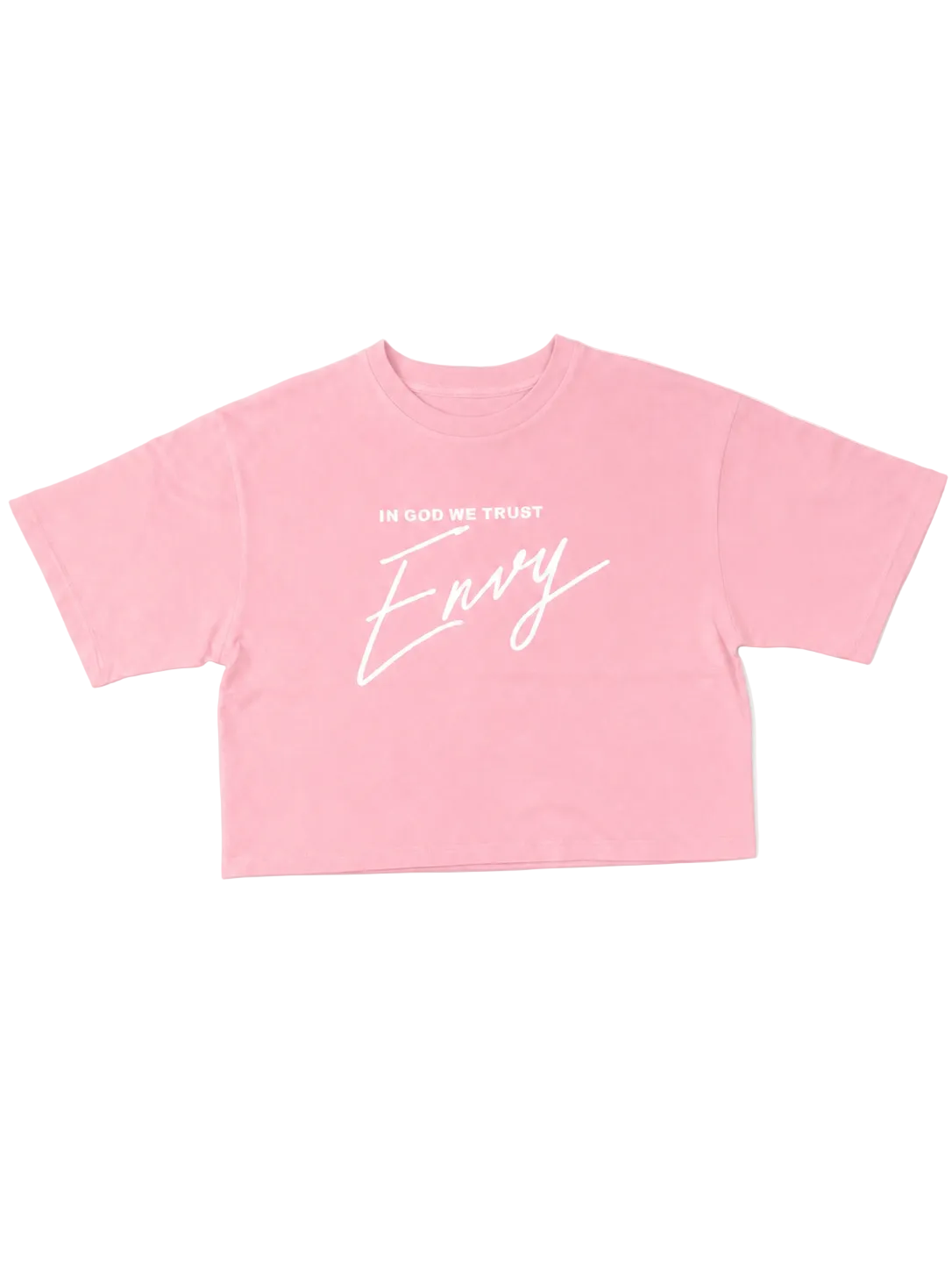 Envy Cropped Tee Pink and White