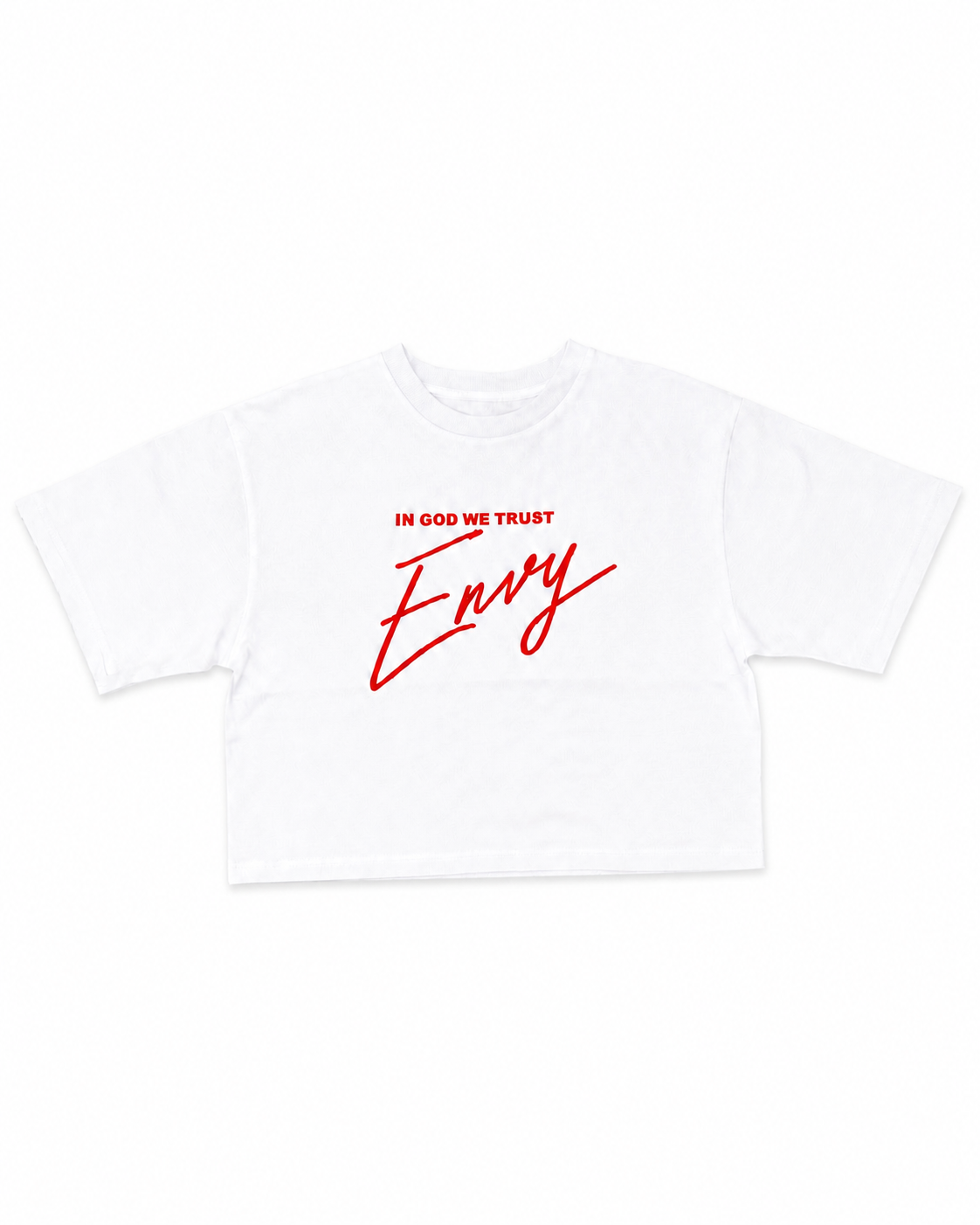 Envy Cropped Tee White & Red