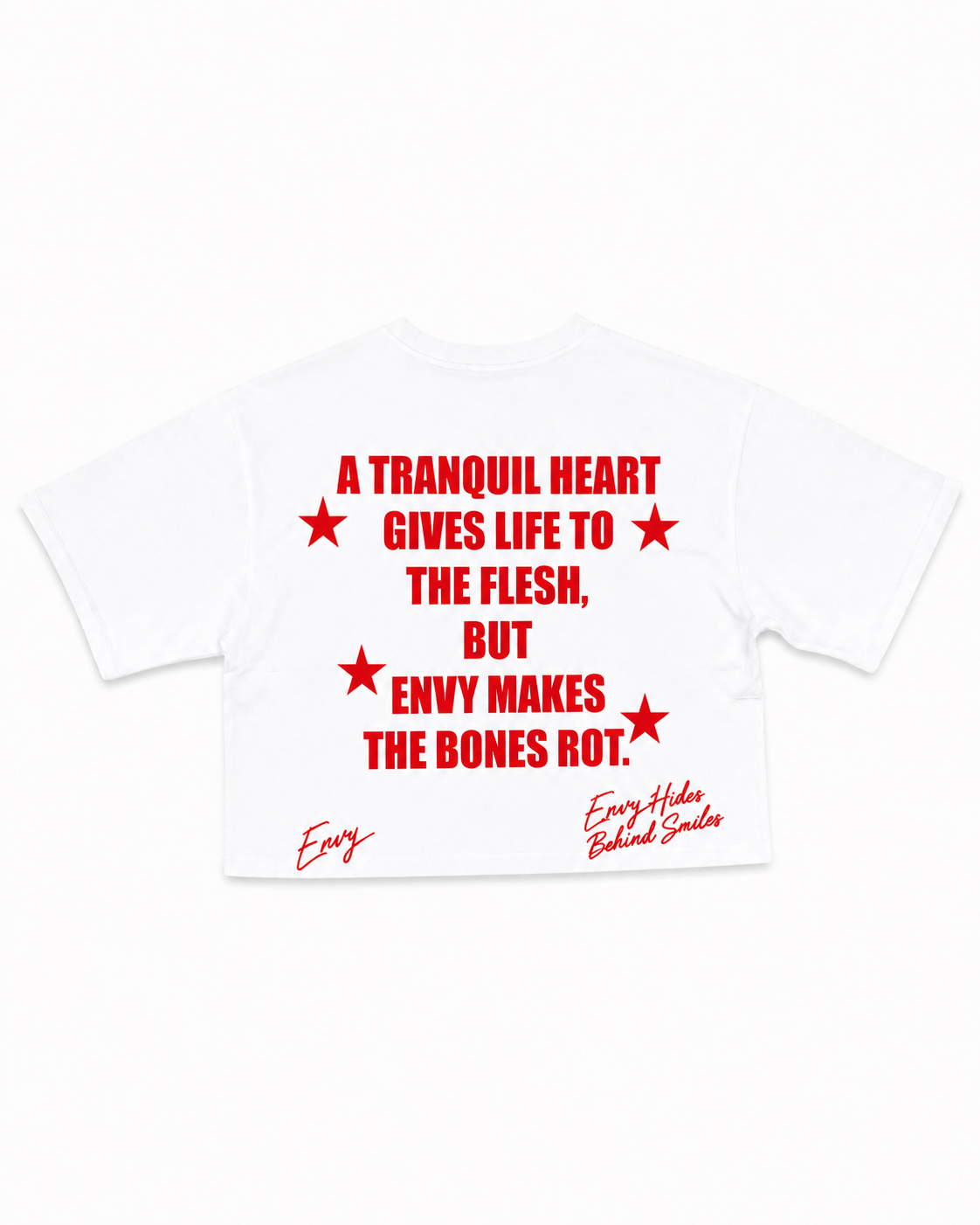 Envy Cropped Tee White & Red