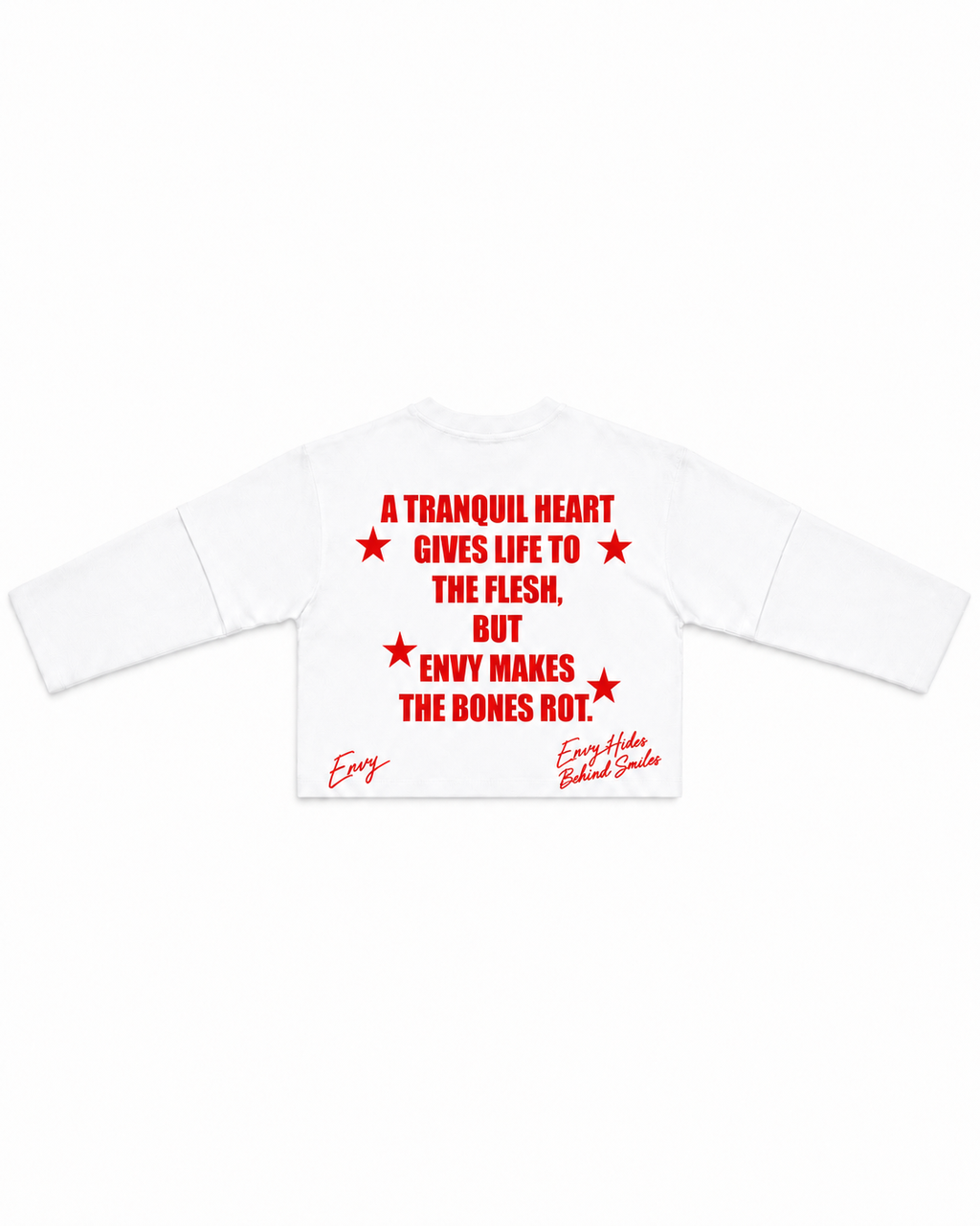 Envy Cropped Tee White & Red