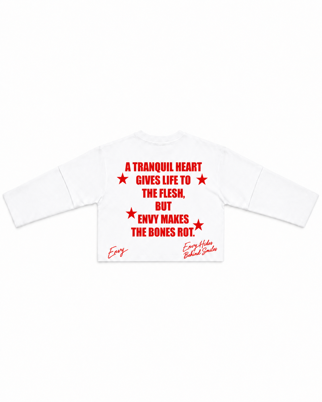 Envy Cropped Tee White & Red