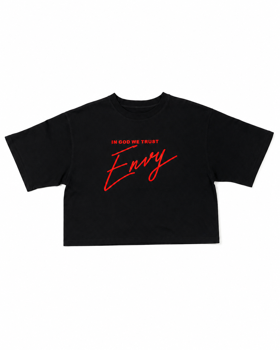 Envy Cropped Tee Black & Red