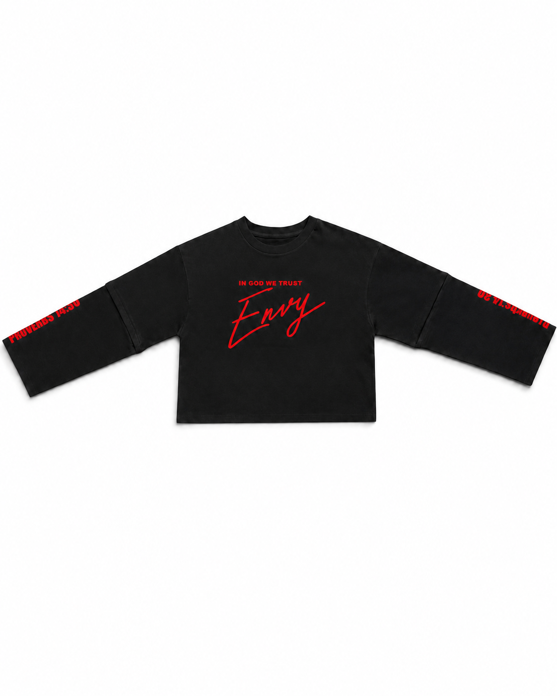Envy Cropped Tee Black & Red