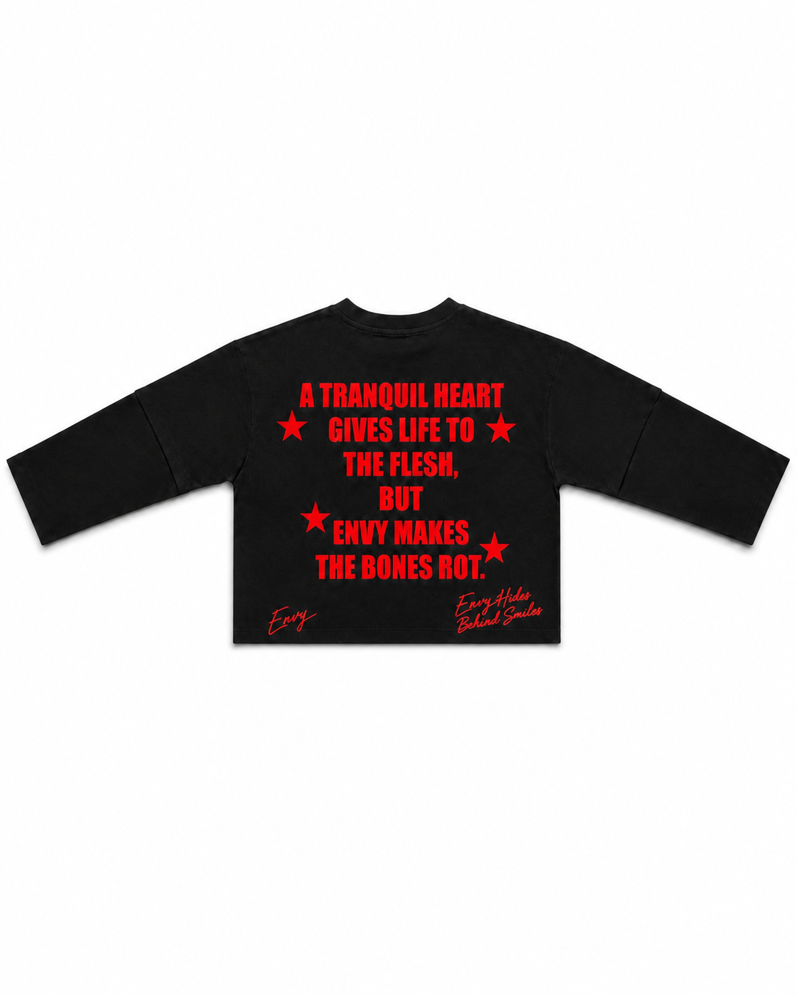 Envy Cropped Tee Black & Red