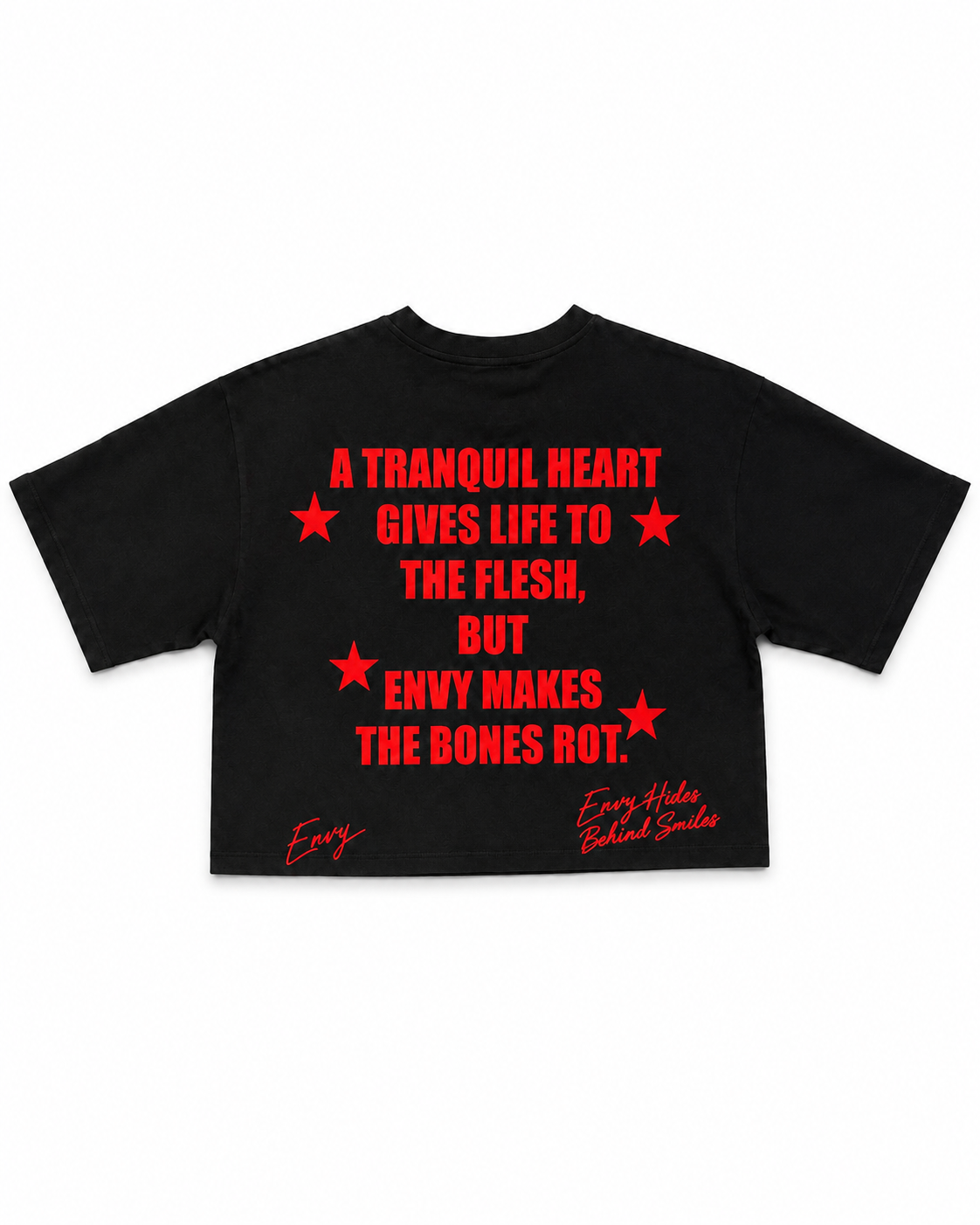 Envy Cropped Tee Black & Red