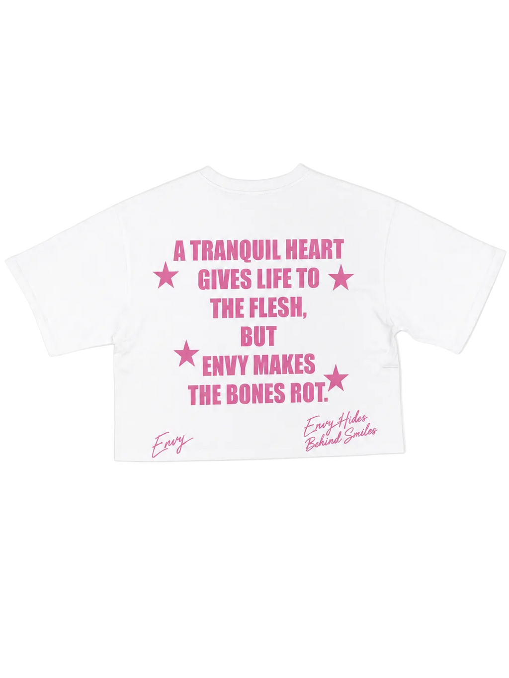 Envy Cropped Tee White and pink