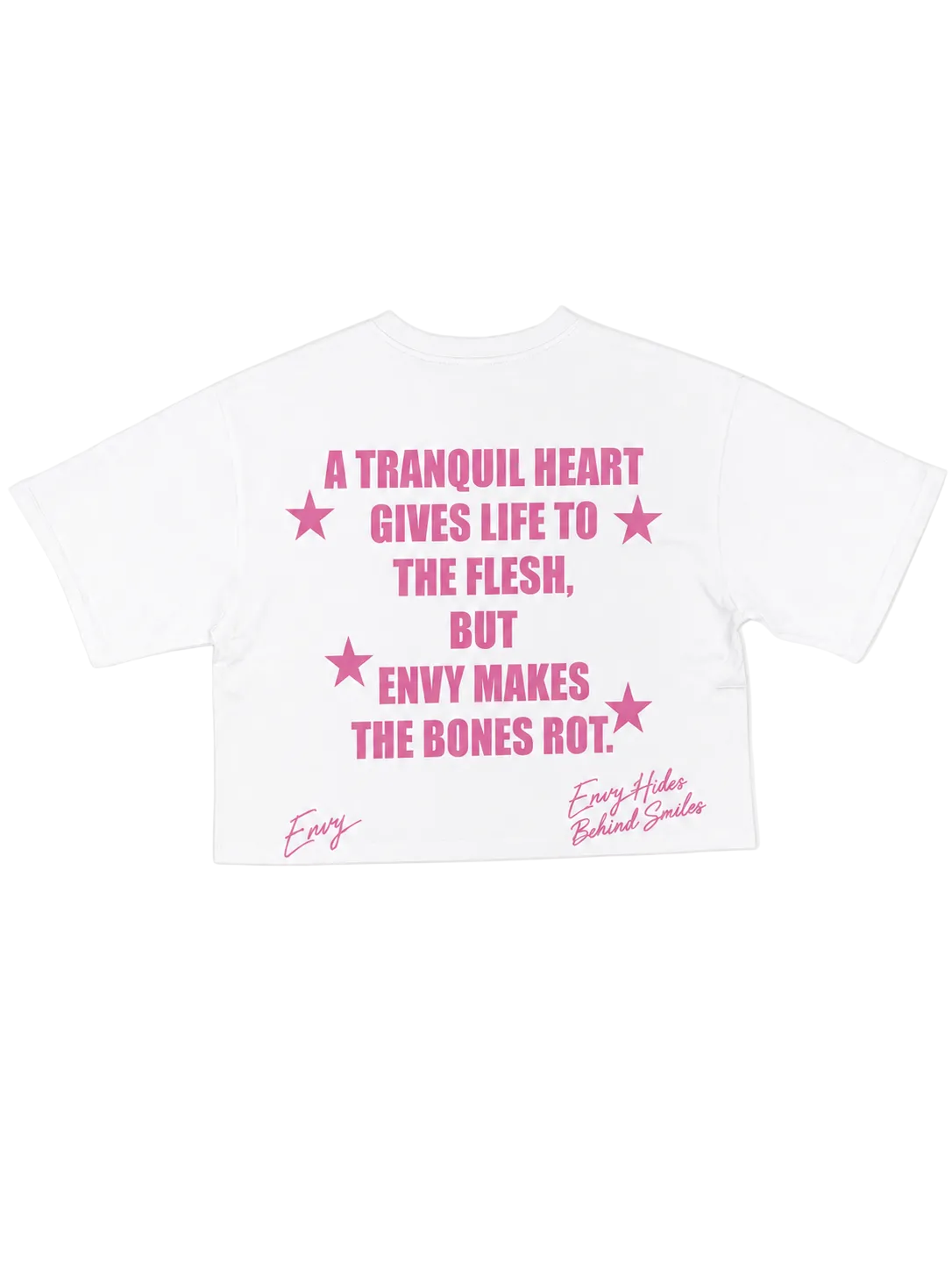Envy Cropped Tee White and pink